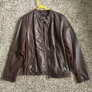 Brown leather jacket